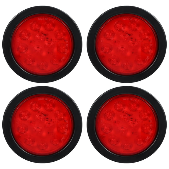 Unique Bargains 4Pcs 4" 12 LED Red Trailer Light Bar for Park Waterproof Truck Trailer Marker ID Bar