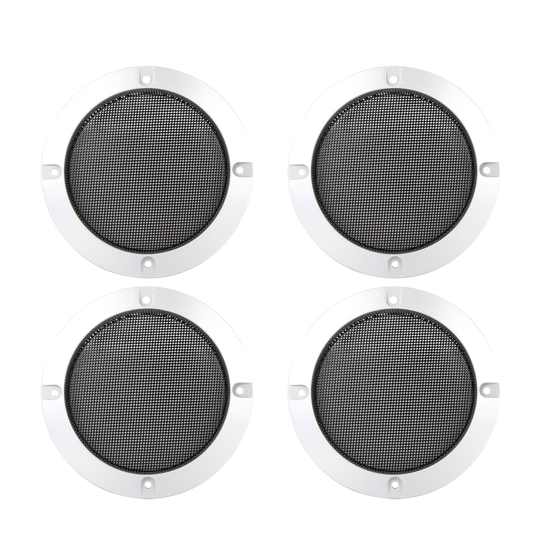 Unique Bargains 4Pcs 4 Inch Metal Audio Speaker Cover Grill Protector for Car