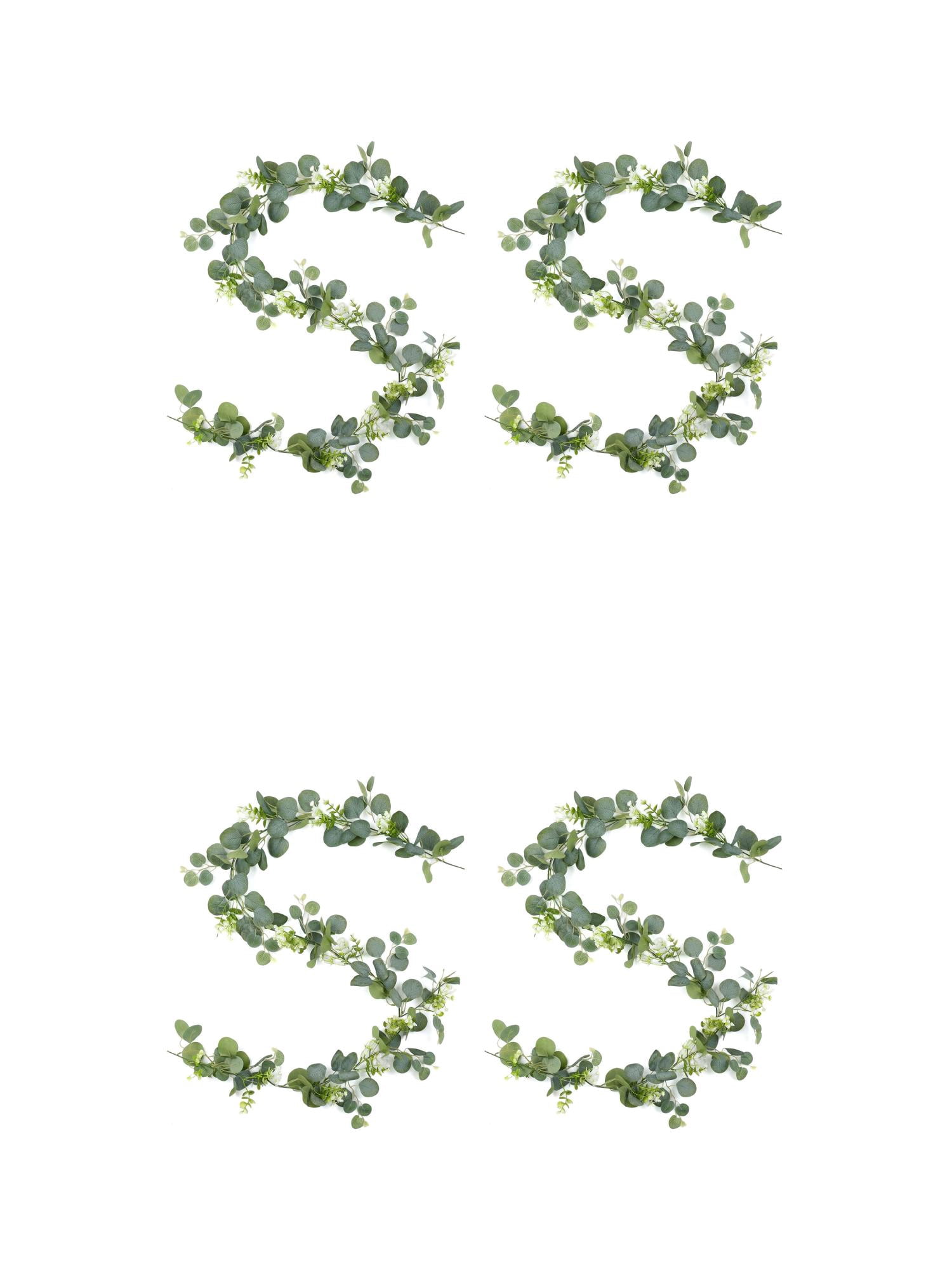 Unique Bargains 4Pcs Artificial Eucalyptus Garland Faux Runner Rose Waterweed Vine 71inch