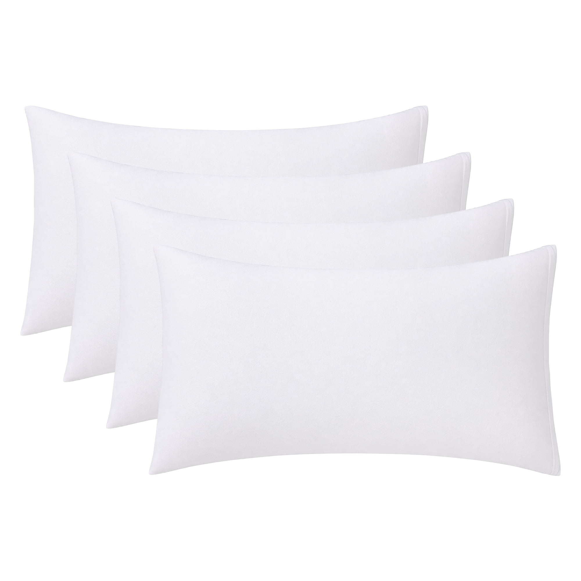 Unique Bargains 4Pcs Breathable Hypoallergenic Polyester Pillow Protectors White 20" x 36"