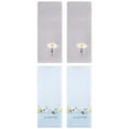 thumbnail image 1 of Unique Bargains 4Pcs Comfy Floral Hand Towel Set Grey/Blue 13" x 30"/13" x 29", 1 of 5