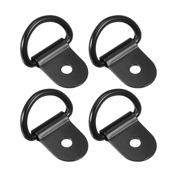 Unique Bargains 4Pcs D Ring Tie Down Anchor 3mm Diameter D Rings Anchor Lashing Ring for Car Boat Black