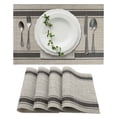 thumbnail image 1 of Unique Bargains 4Pcs Double Stripe PVC PET Heat Resistant Table Mats Brown, 1 of 6