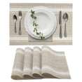 thumbnail image 1 of Unique Bargains 4Pcs Double Stripe PVC PET Heat Resistant Table Mats White, 1 of 6