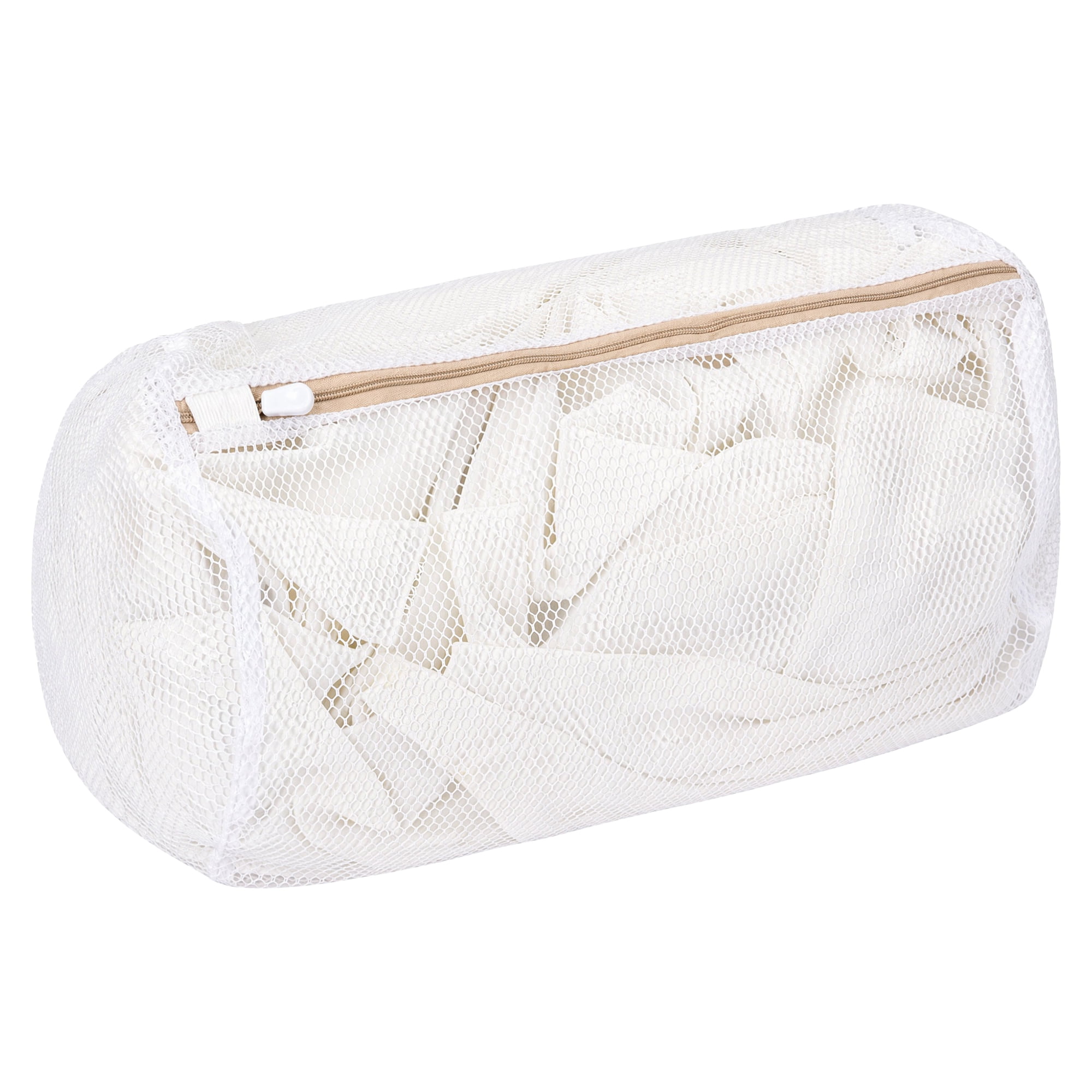 Unique Bargains 4Pcs Durable Mesh Laundry Bags with Zipper Closure White C
