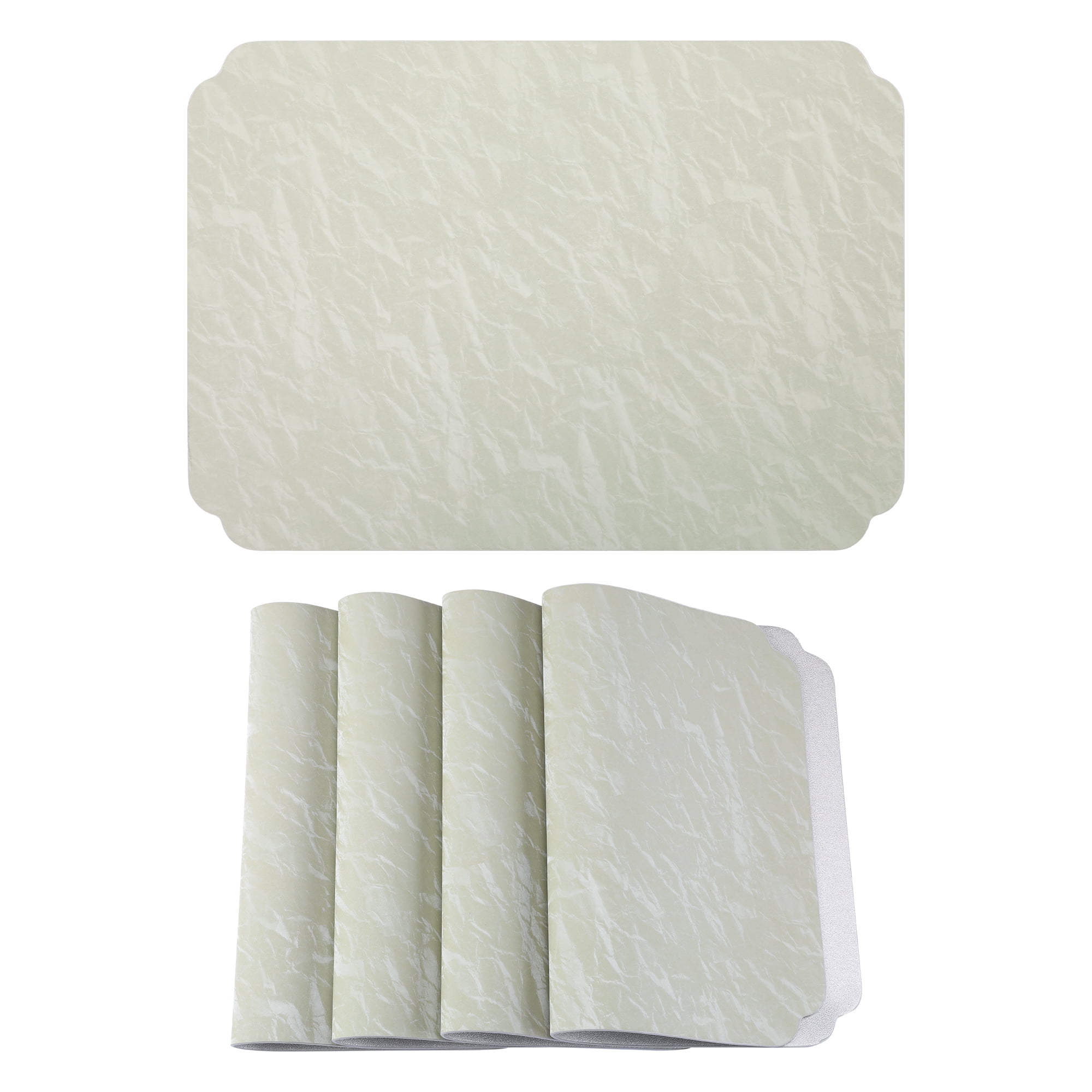 Unique Bargains 4Pcs Faux Leather Table Decor Placemats Matcha Green 17.7x11.8inch