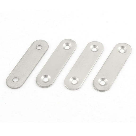 Unique Bargains 4Pcs Flat Mending Repair Plate Joining Connector Bracket Corner Brace 60 x 16mm