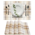 thumbnail image 1 of Unique Bargains 4Pcs Grid PVC PET Heat Resistant Washable Table Mats Brown, 1 of 6