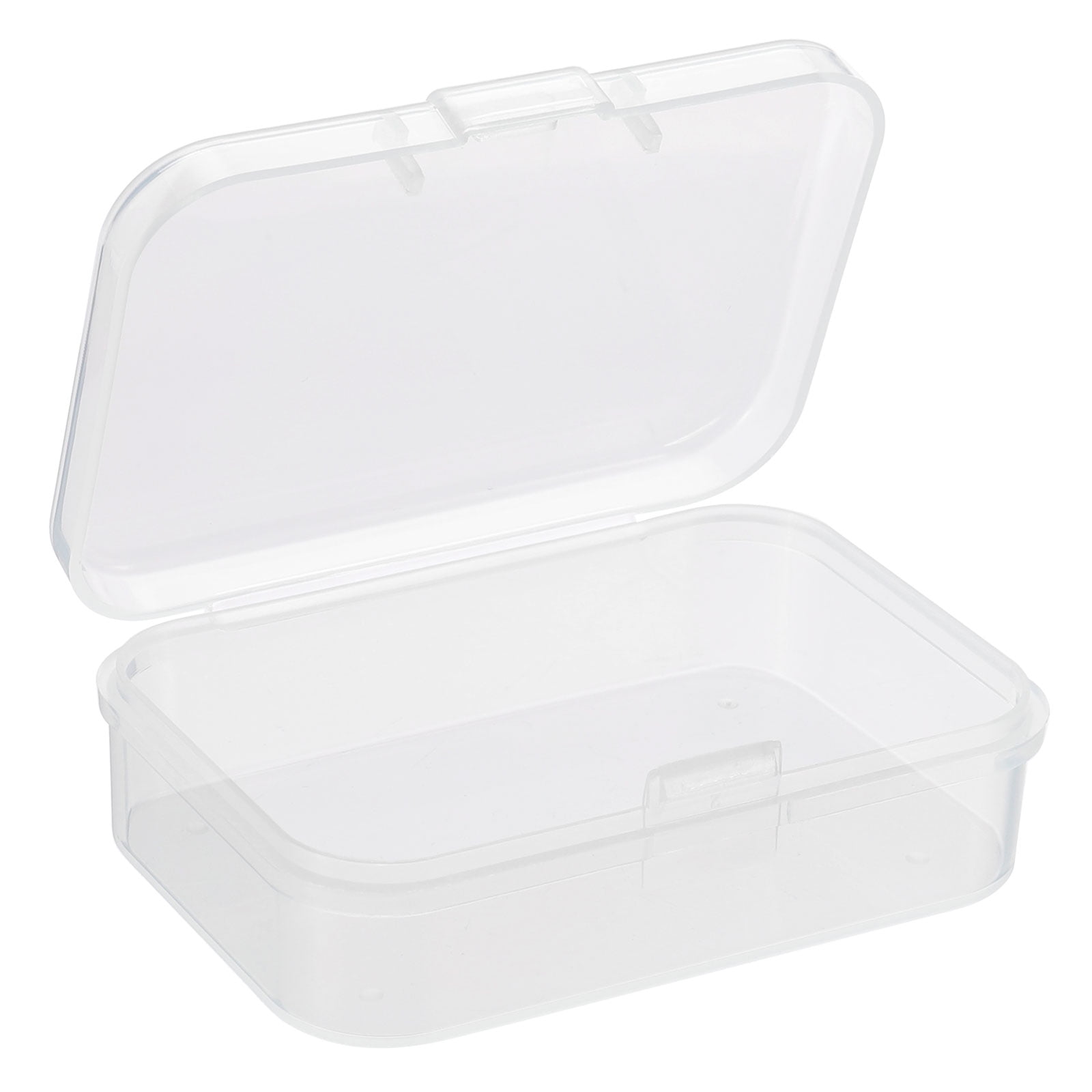 Unique Bargains 4Pcs Hinged Lid Plastic Rectangular Box 2.56" x 1.77" x 0.79"