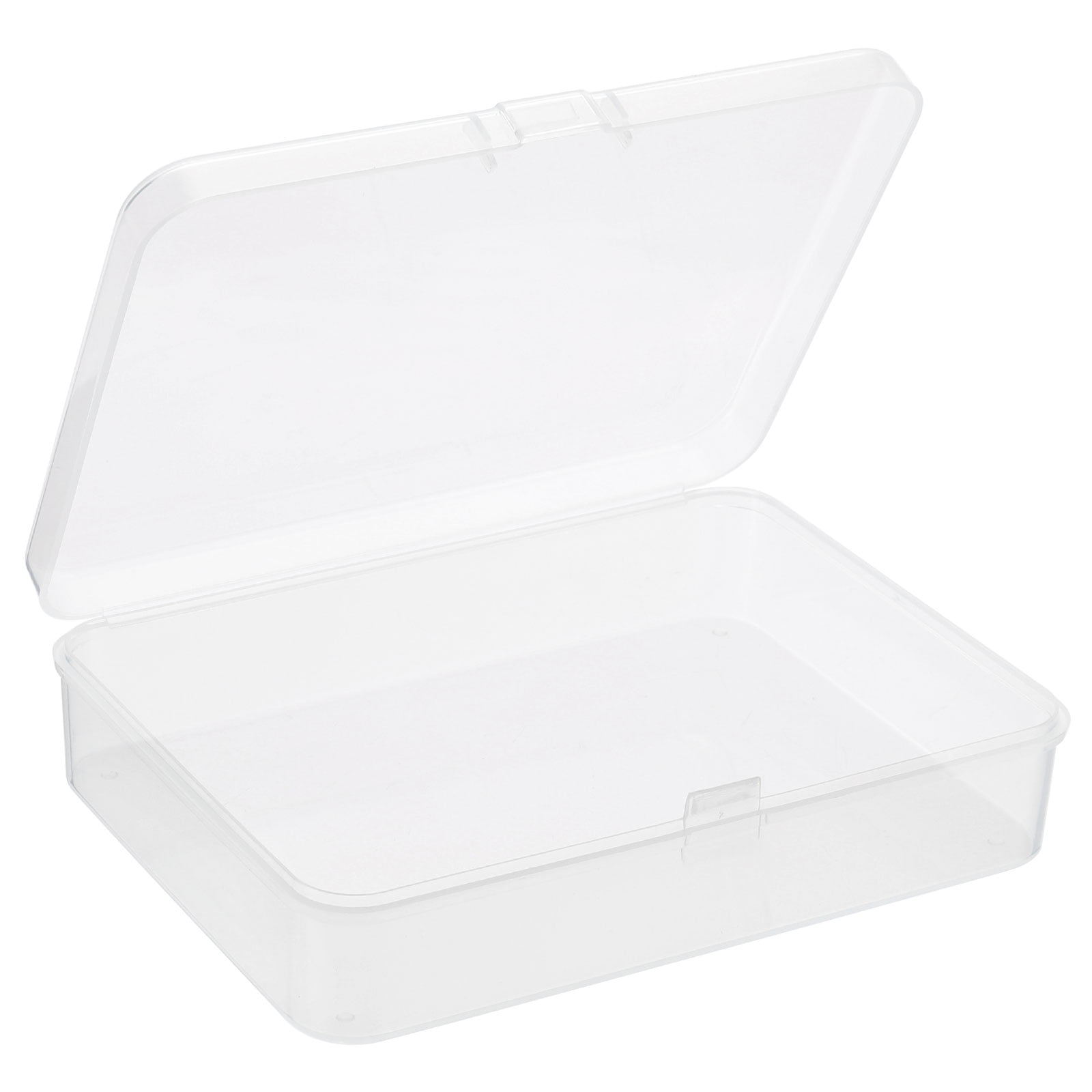 Unique Bargains 4Pcs Hinged Lid Plastic Rectangular Box 4.53" x 3.35" x 1.10"