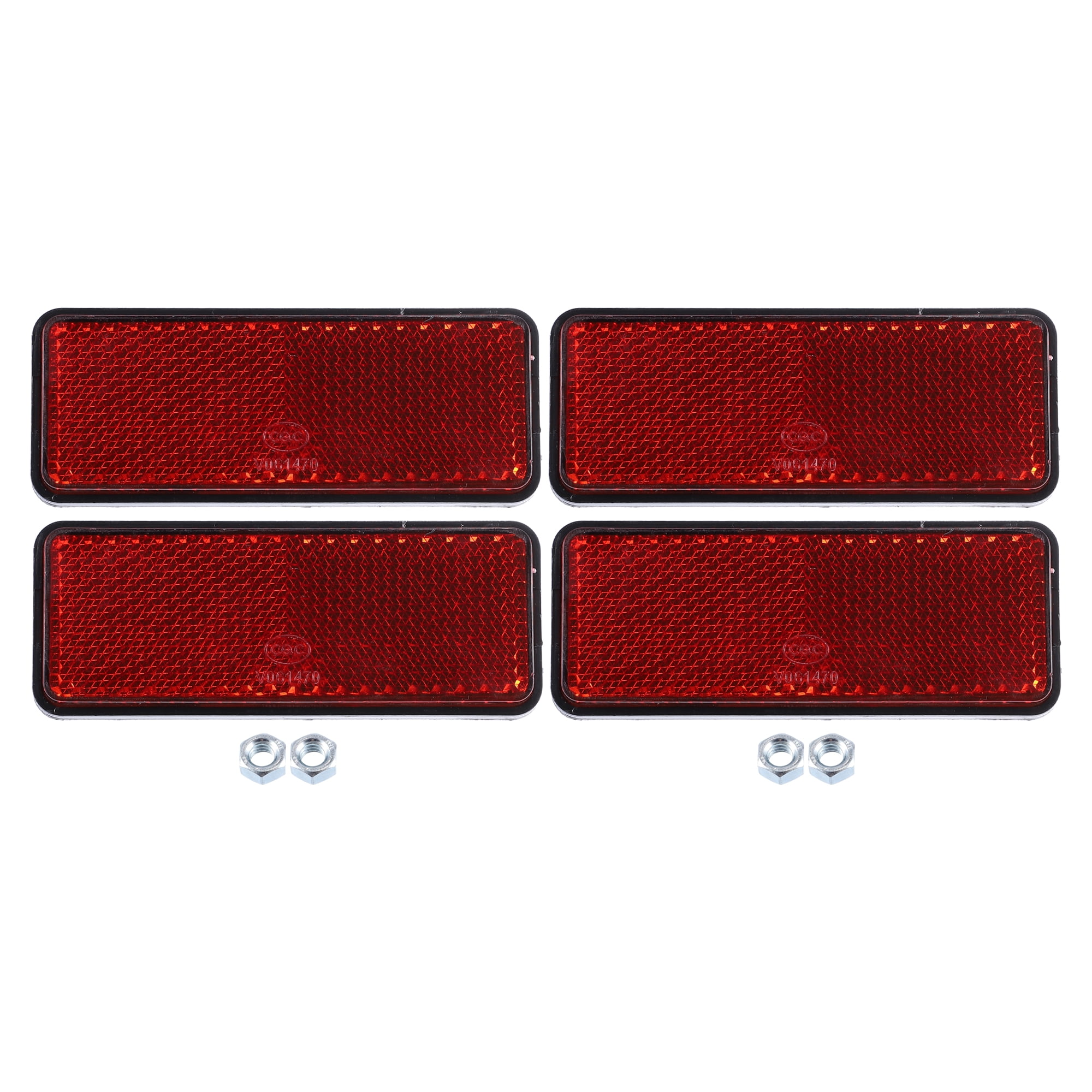 Unique Bargains 4Pcs M6x1.0 Plastic Universal Reflective Warning Reflector Red