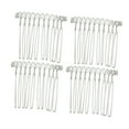 thumbnail image 1 of Unique Bargains 4 Pcs No Slip Hair Side Combs Accessories Metal 1.6" Silver Tone, 1 of 6