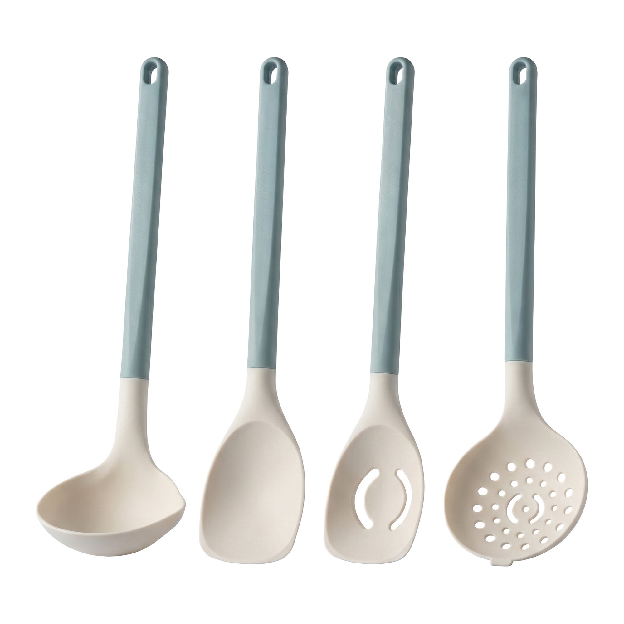 Unique Bargains 4Pcs Non Stick Cookware Silicone Kitchen Utensils Set Blue