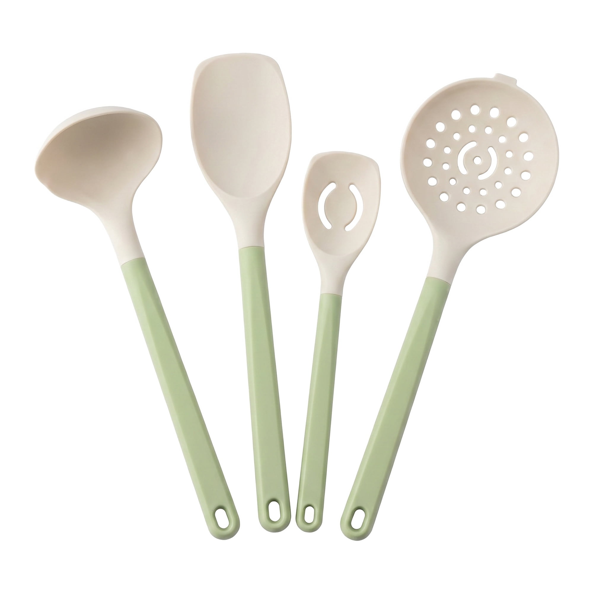 Unique Bargains 4Pcs Non Stick Cookware Silicone Kitchen Utensils Set Green