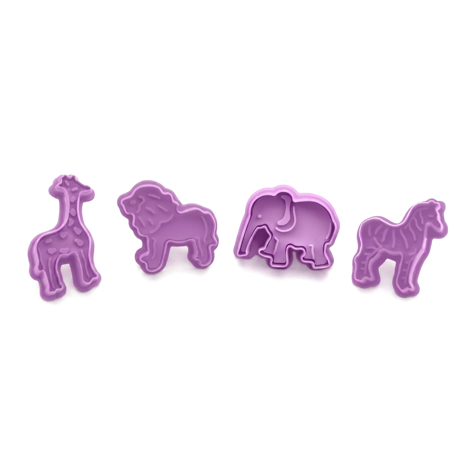 Unique Bargains 4Pcs Plastic Small Cookie Cutters for Baking Biscuit Purple-4