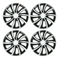 thumbnail image 1 of Unique Bargains 4Pcs R14/ 14 Inch Universal Wheel Rim Hub Cover Wheel Hub Caps Black Silver Tone, 1 of 8
