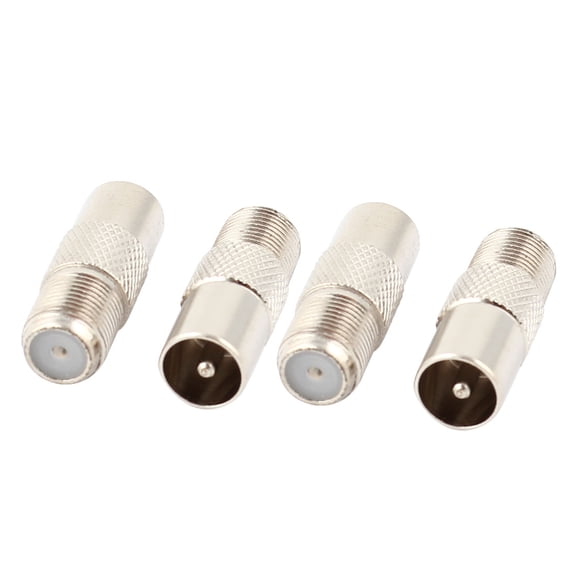 Unique Bargains 4Pcs RF Coax F Female to PAL Male Connector TV Antenna Adapter