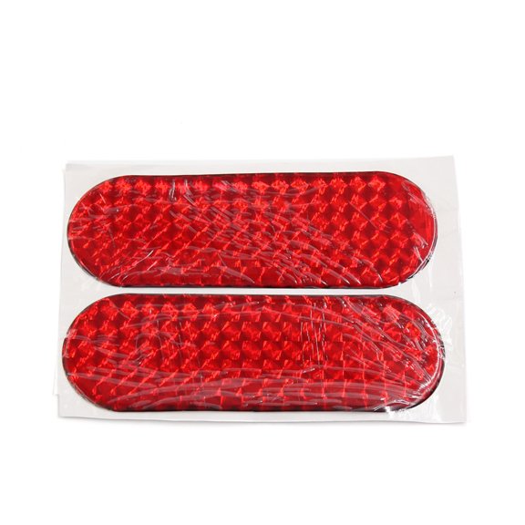 Unique Bargains 4Pcs Red Car Reflective Safety Warning Self-adhesive Tape Sticker 12 x 4cm for Car