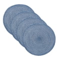 thumbnail image 1 of Unique Bargains 4Pcs Round Woven Braided Washable Heat Resistant Place Mat Blue 11.8", 1 of 7