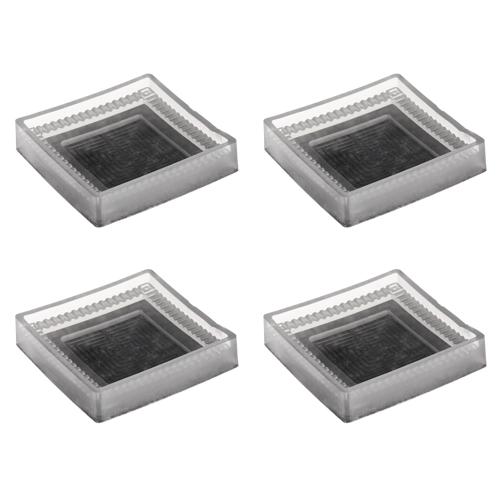 Unique Bargains 4Pcs Rubber Caster Cups Square Chair Leg Floor Protector Non-Slip