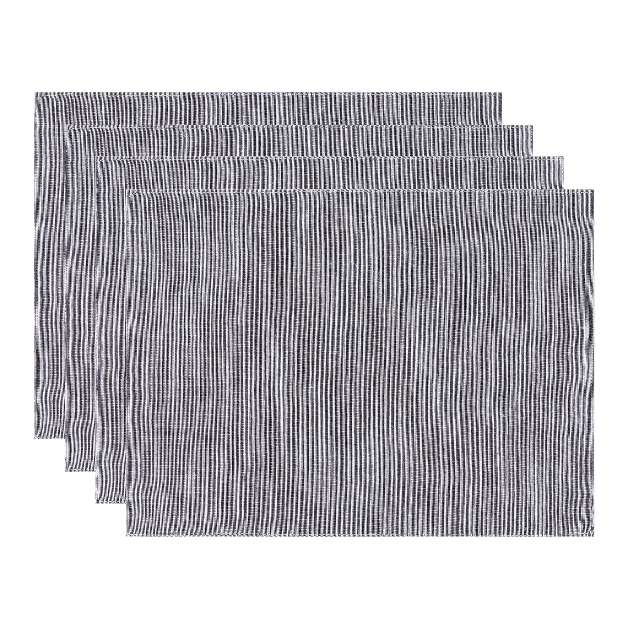 Unique Bargains 4Pcs Rustic Cotton Linen Blend Placemats Coffee 15.7x11.8inch