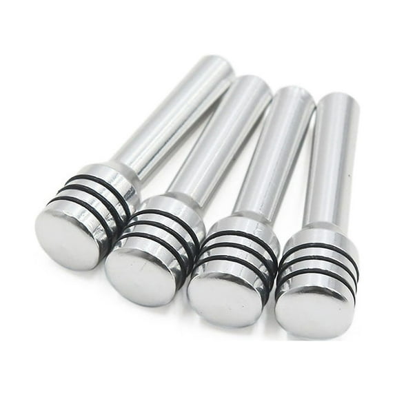 Unique Bargains 4Pcs Silver Tone Metal Front Rear Door Lock Knob Cover for Car Interior