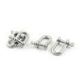 thumbnail image 1 of Unique Bargains 4Pcs Stainless Steel 46mm Thread Wire Rope Fastener D Shackles, 1 of 1