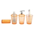 thumbnail image 1 of Unique Bargains 4Pcs Transparent Bathroom Accessories Set Orange Red, 1 of 4