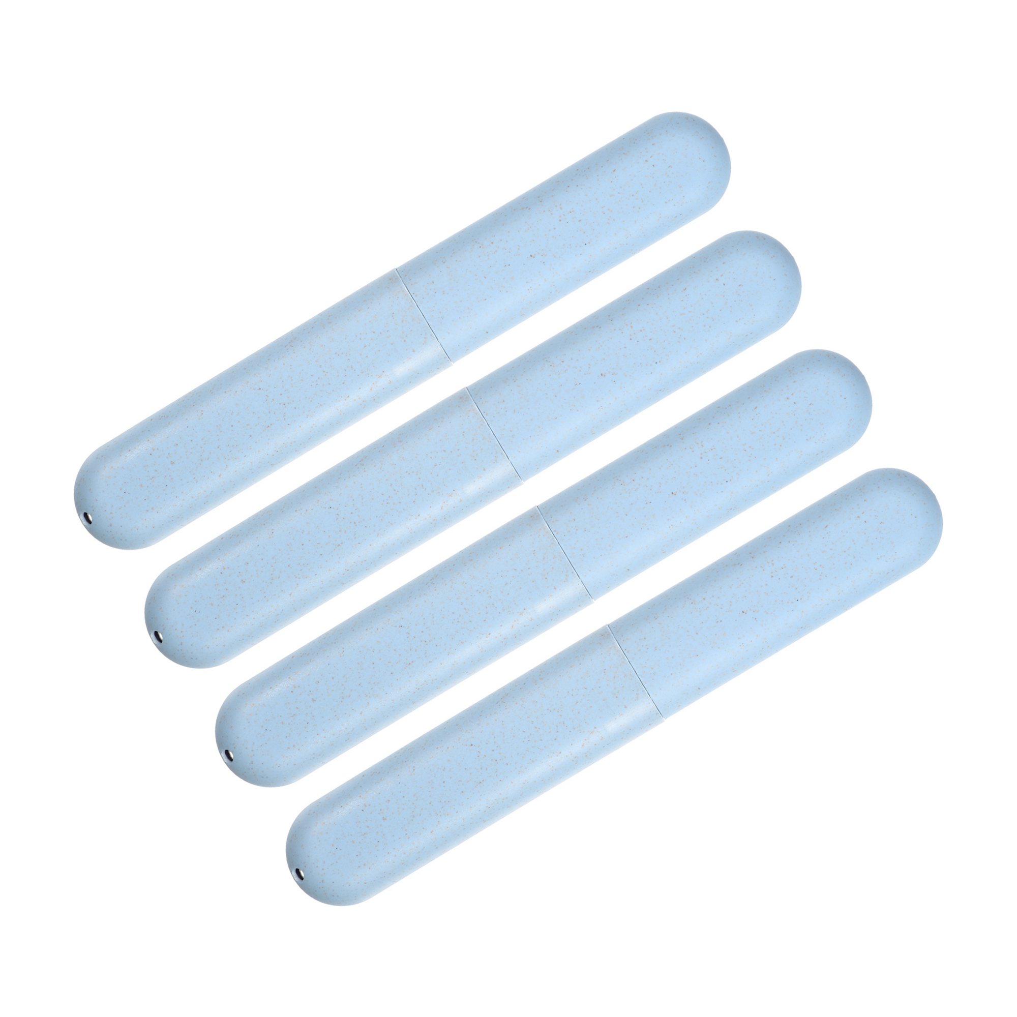 Unique Bargains 4Pcs Traveling Toothbrush Holders Case for Travel Blue 8.07"x1.22"x0.83"