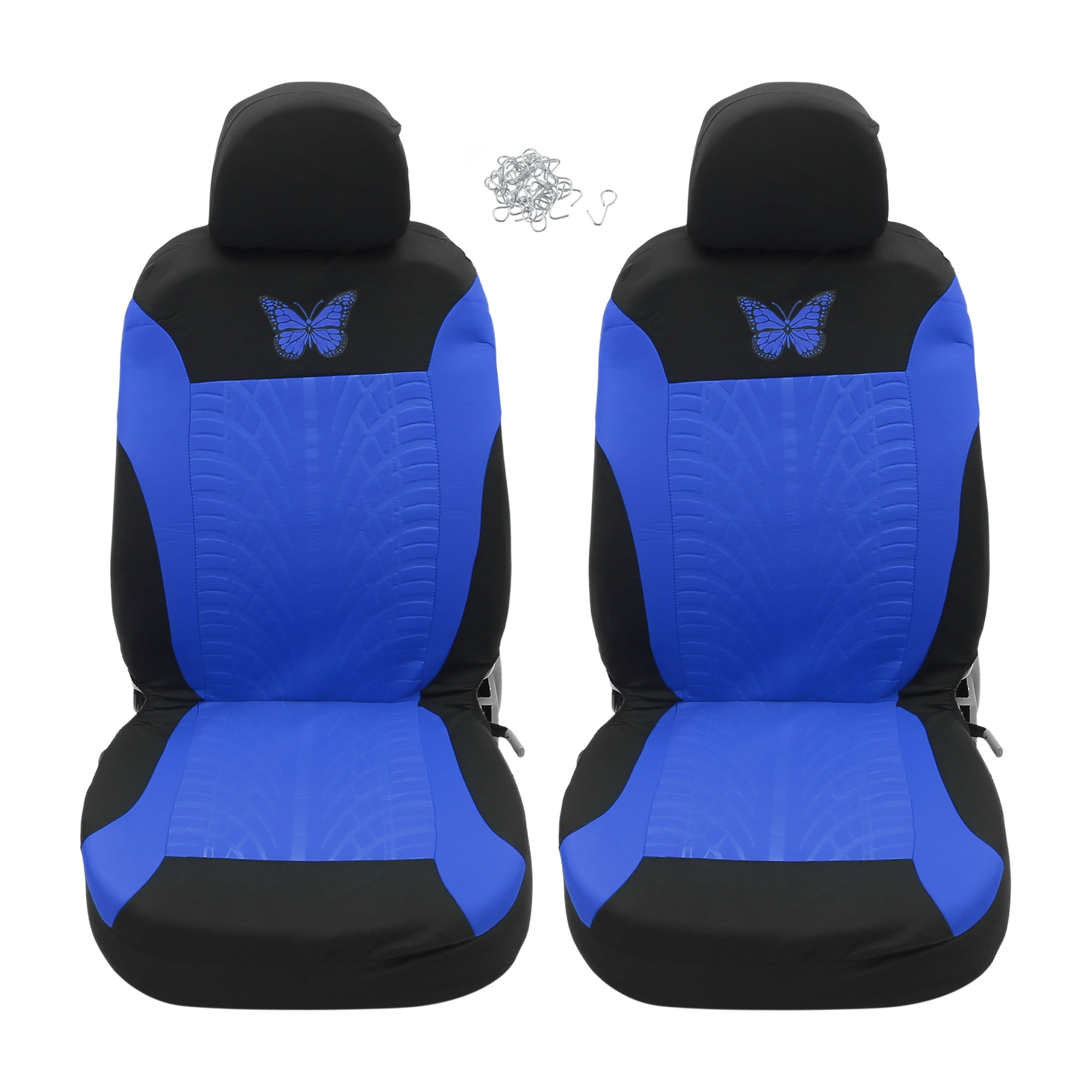 Unique Bargains 4Pcs Universal Washable Butterfly Car Seat Covers Kit Blue