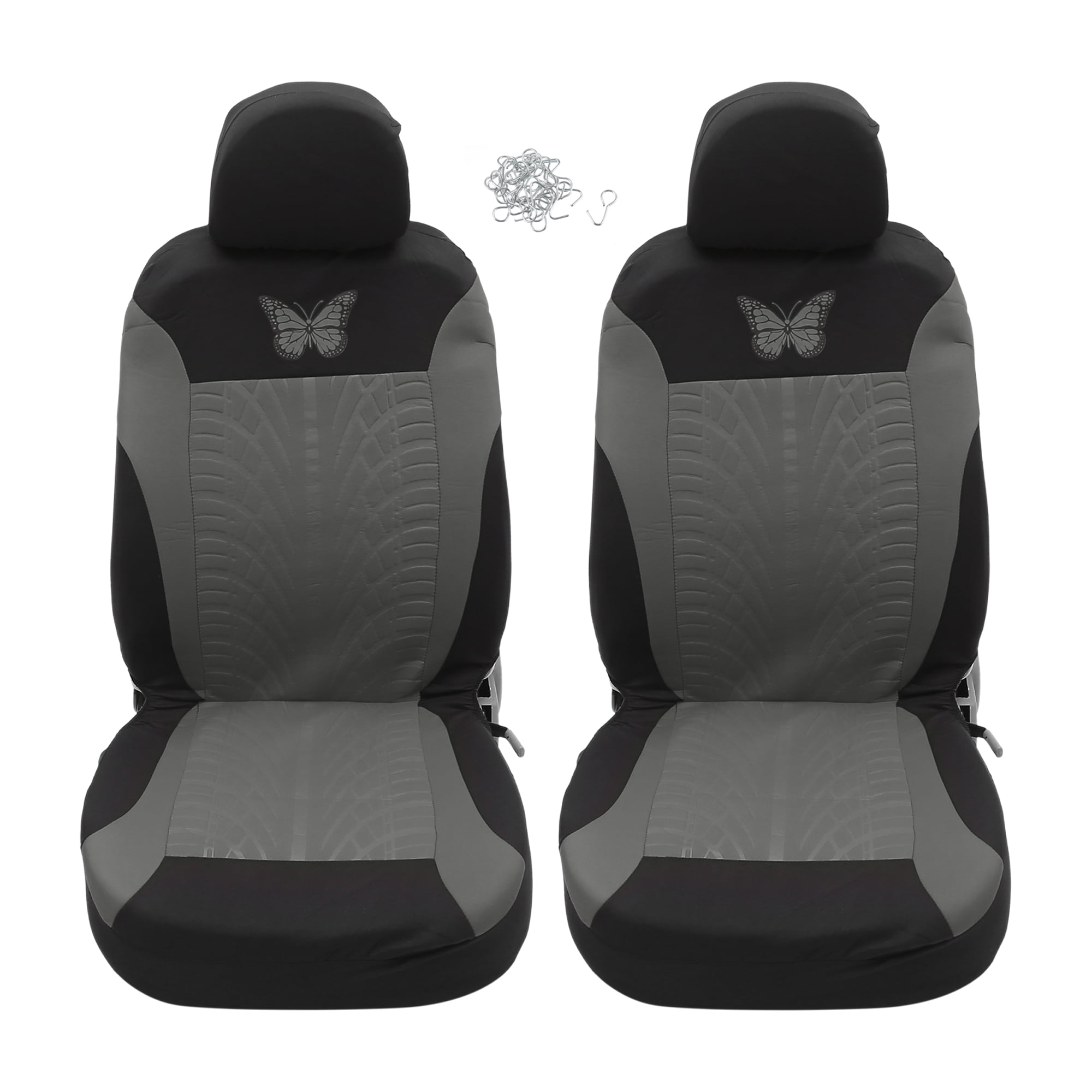 Unique Bargains 4Pcs Universal Washable Butterfly Car Seat Covers Kit Gray