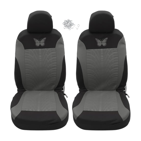 Unique Bargains 4Pcs Universal Washable Butterfly Car Seat Covers Kit Gray