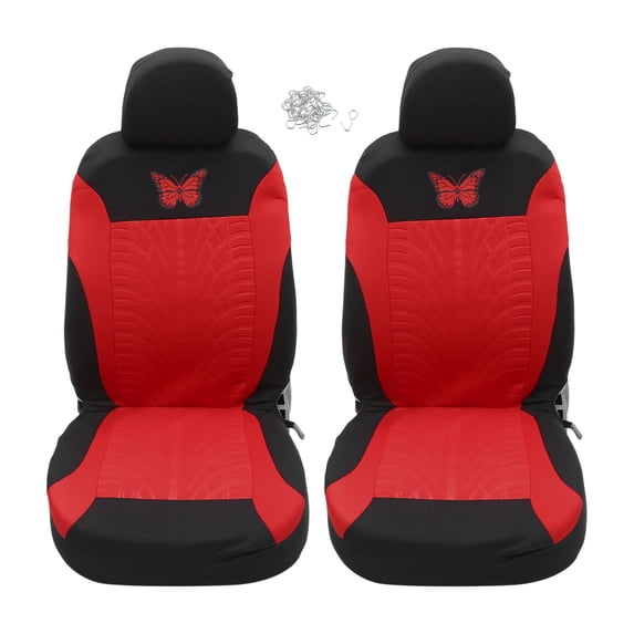 Unique Bargains 4Pcs Universal Washable Butterfly Car Seat Covers Kit Red