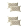 thumbnail image 1 of Unique Bargains 4Pcs Velvet Geometric Textured Pillow Covers Home Decor Cushion Covers Beige 12" x 20", 1 of 6