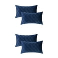 thumbnail image 1 of Unique Bargains 4Pcs Velvet Geometric Textured Pillow Covers Home Decor Cushion Covers Navy Blue 12" x 20", 1 of 6