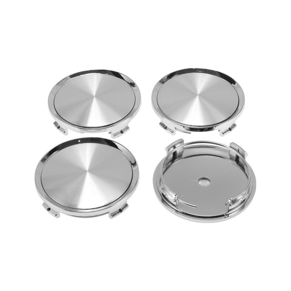 Unique Bargains 4Pcs Wheel Center Caps Hub Caps Rim Center Caps 2.76" 2.95" Wheel Caps Hubcap Center Covers Silver Tone Plastic 4 Clips Silver Tone