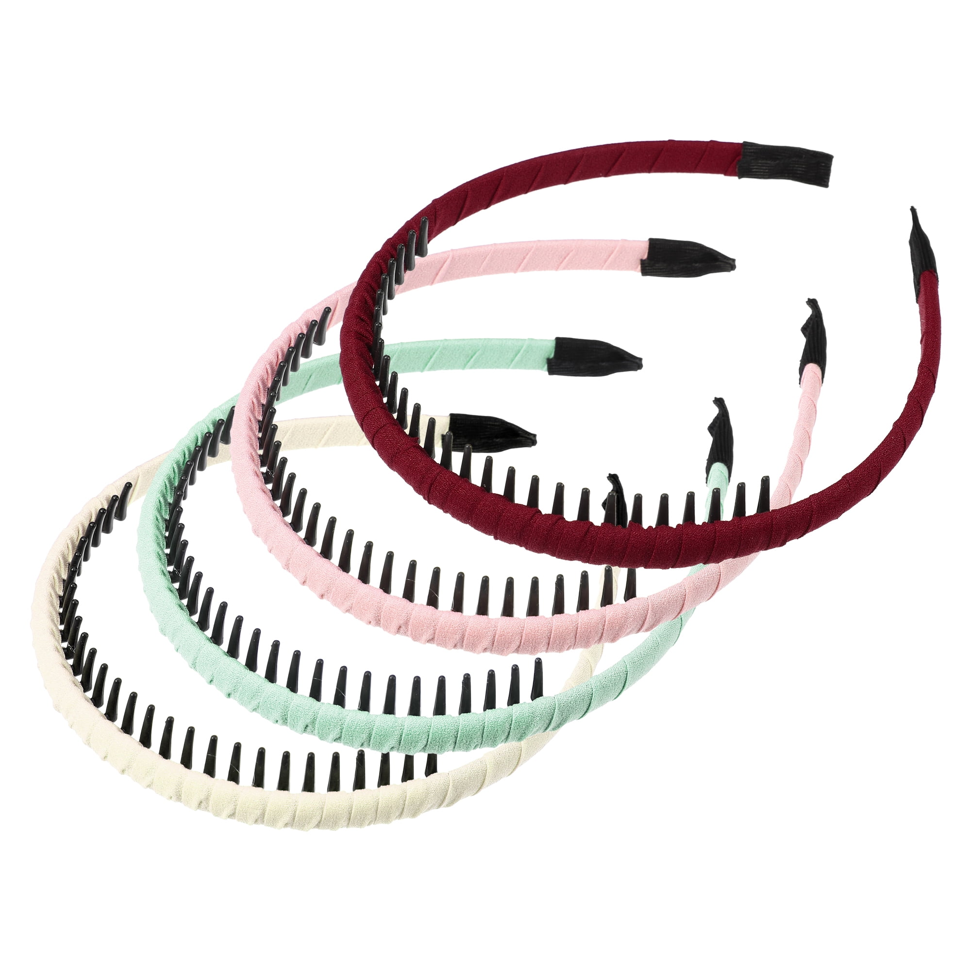 Unique Bargains 4Pcs Women Teeth Comb Headbands Non-Slip Hairbands