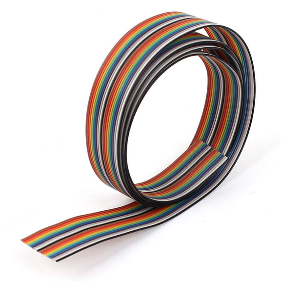 Unique Bargains 4ft 1.2m Long 20 Pin 1.27mm Pitch Flexible Flat Color Rainbow Ribbon Cable Wire