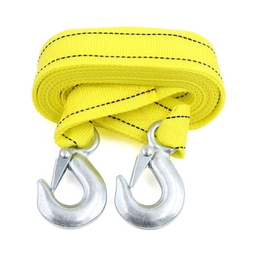 AA Tow Rope 2 Tonne, 3.5m Yellow Strap With Quick-Release Hooks & Carry Bag – For Car Breakdowns & Vehicle Recovery