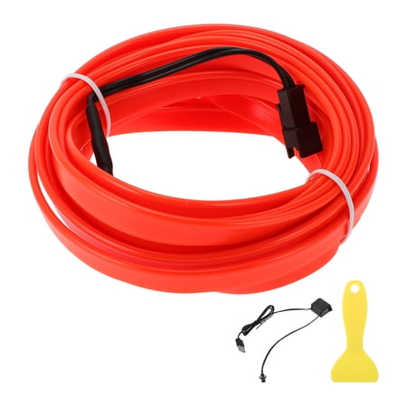 Unique Bargains 4m EL Wire Cable LED Glow String Light Car Interior Lighting Auto LED Strip Flexible Neon Light for Car Decoration USB(5v) Red