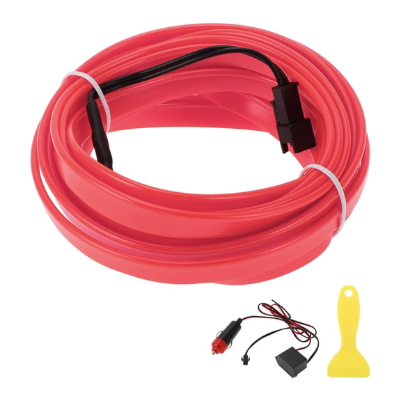 Unique Bargains 4m EL Wire Cable LED Glow String Light Car Interior Lighting Strip Flexible Neon Light for Car Decoration Cigarette Lighter(12v) Pink