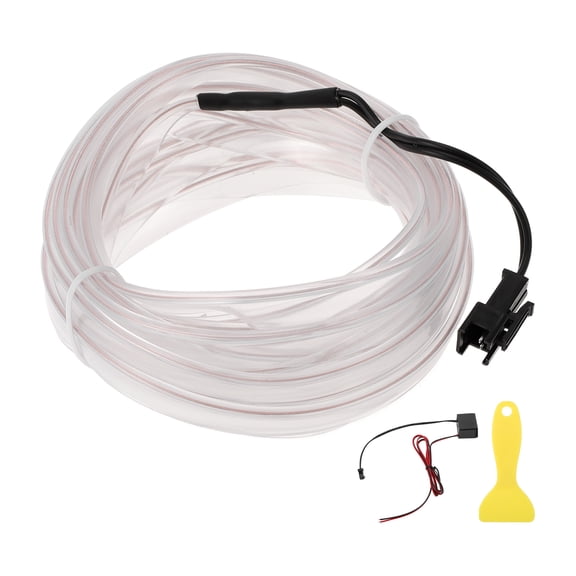 Unique Bargains 4m EL Wire Cable LED Glow String Light Car Interior Lighting Strip Flexible Neon Light for Car Decoration Wiring Driver(12v) White