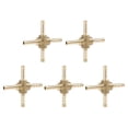 thumbnail image 1 of Unique Bargains 4mm Brass Hose Tail Barb Fitting Cross 4 Way Connector Adaptor for Air Water Gas Oil Pipe 5pcs, 1 of 4