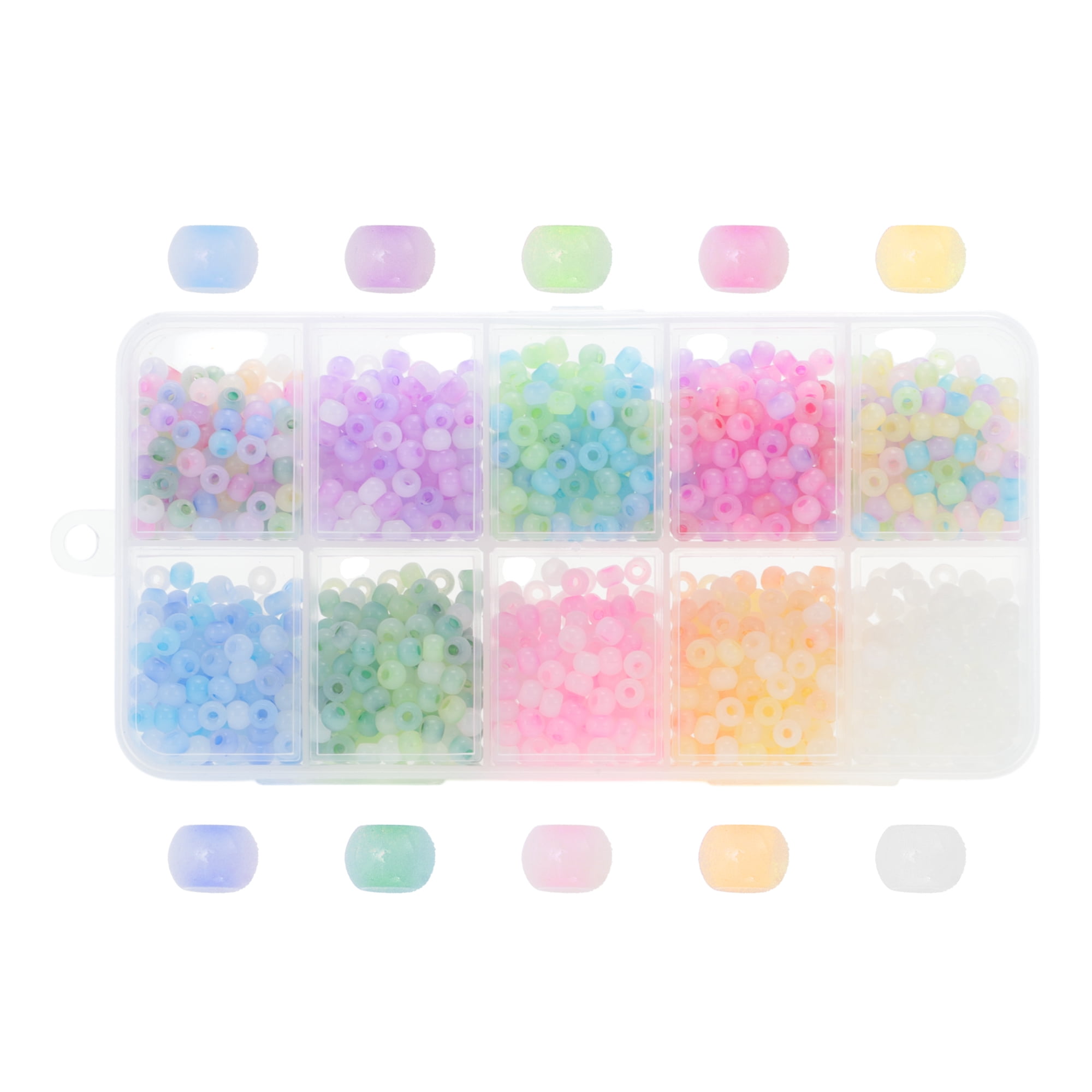 Unique Bargains 4mm Round Glass Beads for  Jewelry Making DIY Crafts Assorted Color