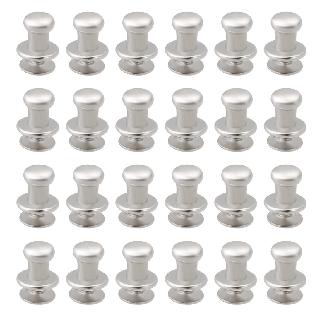 Unique Bargains 4mmx9mm Gift Box Single Hole Round Knobs Pull Handles Silvery 24 Pcs