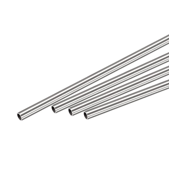 Unique Bargains 4pcs 1.57"Length 0.16"OD 0.02"Wall Thickness 304 Stainless Steel Tube