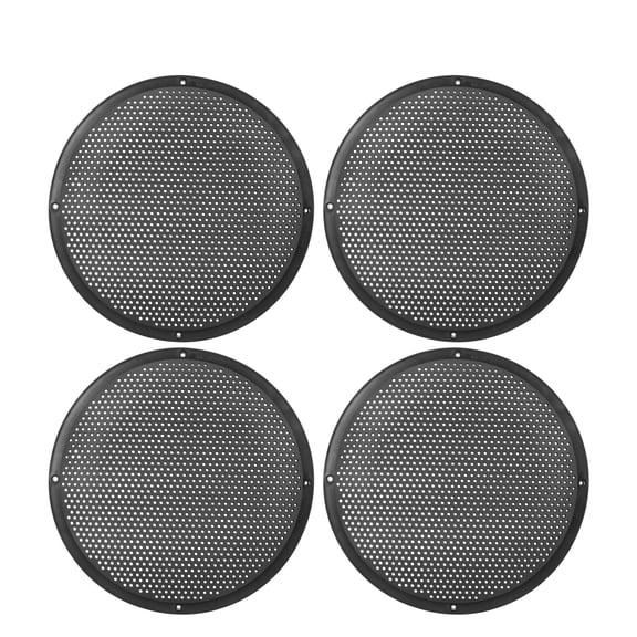 Unique Bargains 4pcs 10" Audio Speaker Cover Mesh Subwoofer Horn Guard Decorative Circle Grille Protector Black for Car