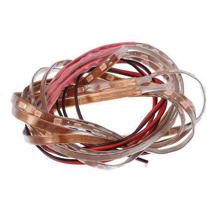 Unique Bargains 4pcs 17.7 Inch LED Strip Light Decoration Cuttable Waterproof Pink Light Flowing for Car Truck RV