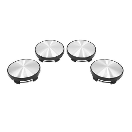 Unique Bargains 4pcs 60mm Dia 5 Lugs Car Tire Wheel Center Hub Cap w Silver Tone Badge Sticker