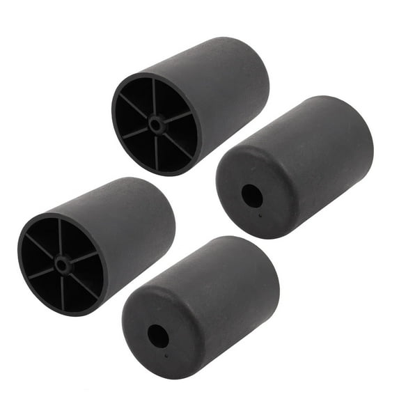Unique Bargains 4pcs 60mm Diameter 80mm Height Cabinet Sofa Leg Feet Black Plastic